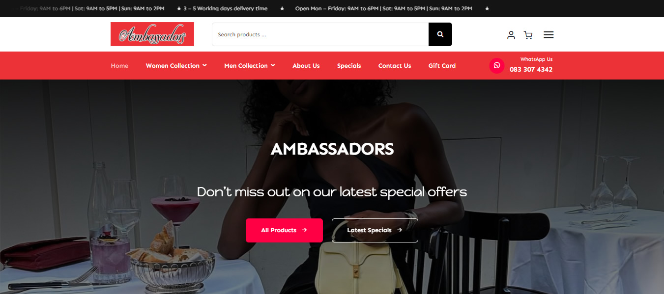 Ambassadors4U Online Clothing Store e-Commerce Website Developers